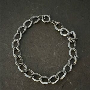 Silver tone chain bracelet- marked Sterling but not Sterling